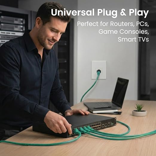 GEARit Cat 6 Ethernet Patch Cable 1 ft Green Cat6 Patch Cables 1ft - Image 8
