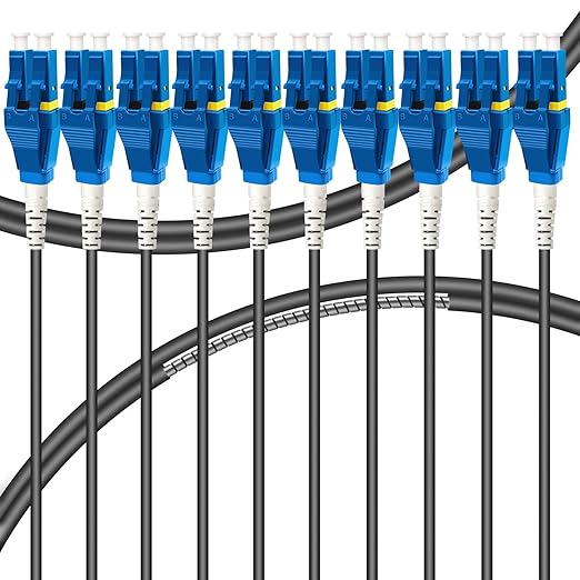 10-Pack - 1m Uniboot LC to LC Armored Fiber Patch Cable, Singlemode 9/125um by Bangun