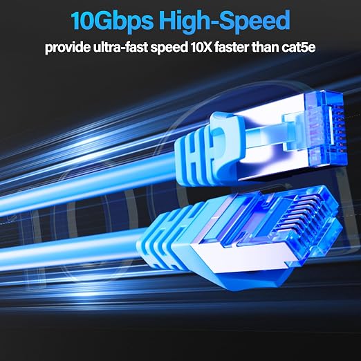 Cat6A Ethernet Cable Shielded 10Gbps 14 ft, Slim Shielded Ethernet Cable Cat 6 - Image 2