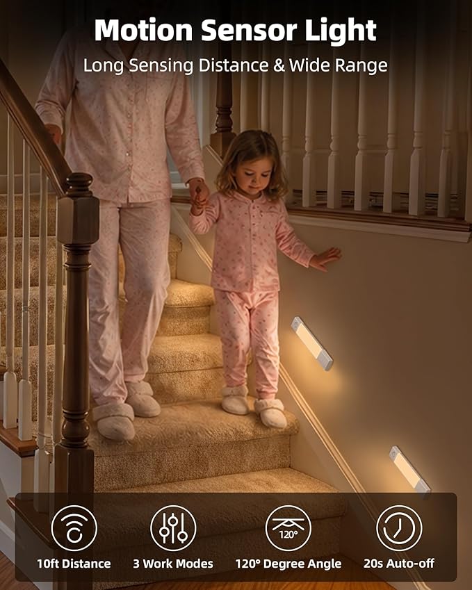 EZVALO 7.8" Rechargeable Motion Sensor Light Indoor, Wireless Closet Lights - Image 2