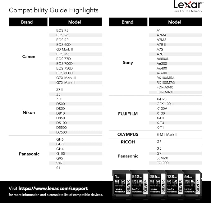Lexar 128GB Professional Silver SD Card, - Image 8