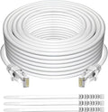 Adoreen Cat 6 Ethernet Cable 20 Ft-White, Outdoor & Indoor Snagless Long Round by Adoreen