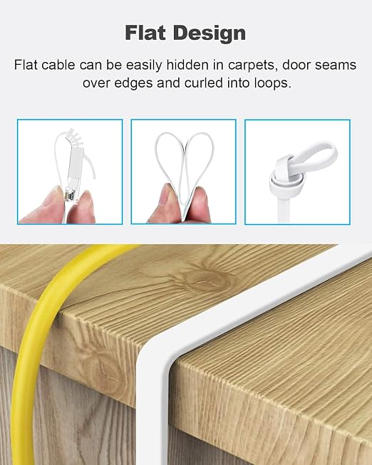 Yauhody CAT 6 Ethernet Cable 20ft White, High Speed Solid Flat CAT6 Gigabit - Image 5