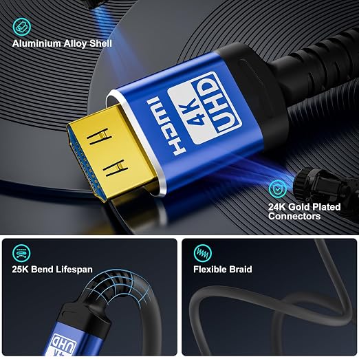 18Gbps hdmi cables 25 ft with Gripping Connectors, 4k ultra high speed Ethernet - Image 5