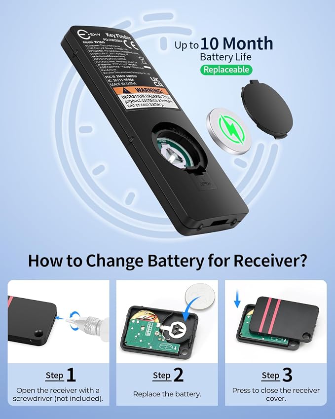 Esky Key Finder Locator with Sound, Stick-on TV Remote Control Finder, Item - Image 4