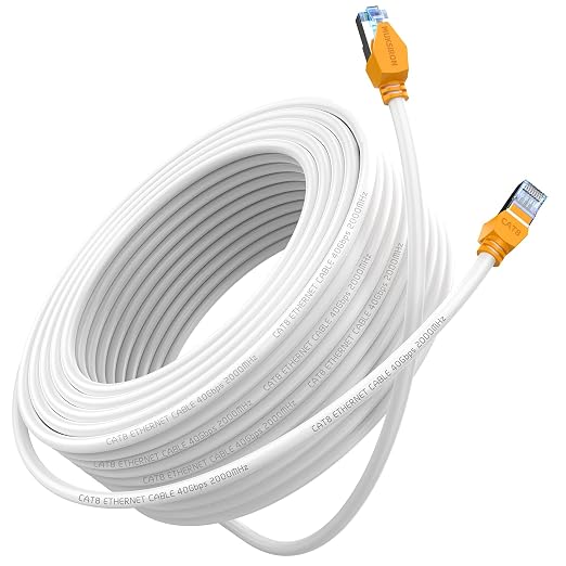 Cat 8 Ethernet Cable 10 ft, 40Gbps High Speed Gaming Network Cable 2000MHz by MUKSIRON