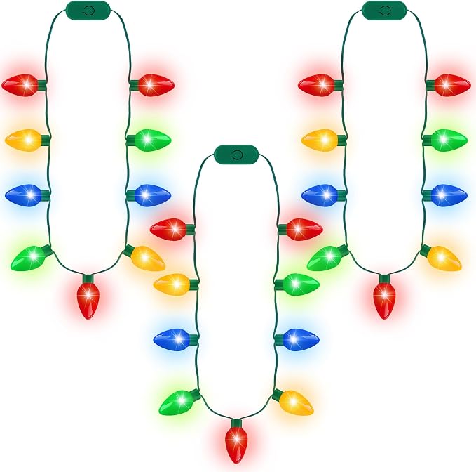 Blowata 12PCS Christmas Party Pavors, 3 Modes Christmas Light up Necklace by Blowata