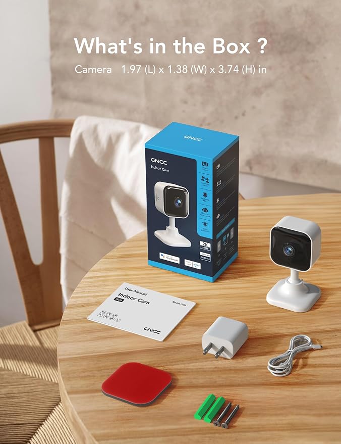 GNCC 2K Cameras for Home Security Indoor, 2.4G/5G Pet Cam - Image 9