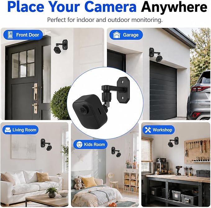 2Pack Adhesive Wall Mount Adjustable Security Wall Mount Bracket - Image 5