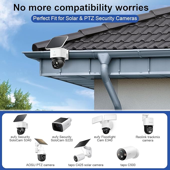 2 PCS ViewKurM Gutter Mount for Security Cameras, Stainless Steel Camera Mount - Image 5