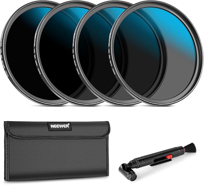 Neewer 72mm ND Lens Filter Set, ND16/ND32/ND64/ND1000, Lens Cleaning Pen by Neewer