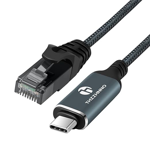 USB C to Ethernet Cable 30FT, Type C to RJ45 Gigabit LAN Network Cord, Directly by Thzzhnno