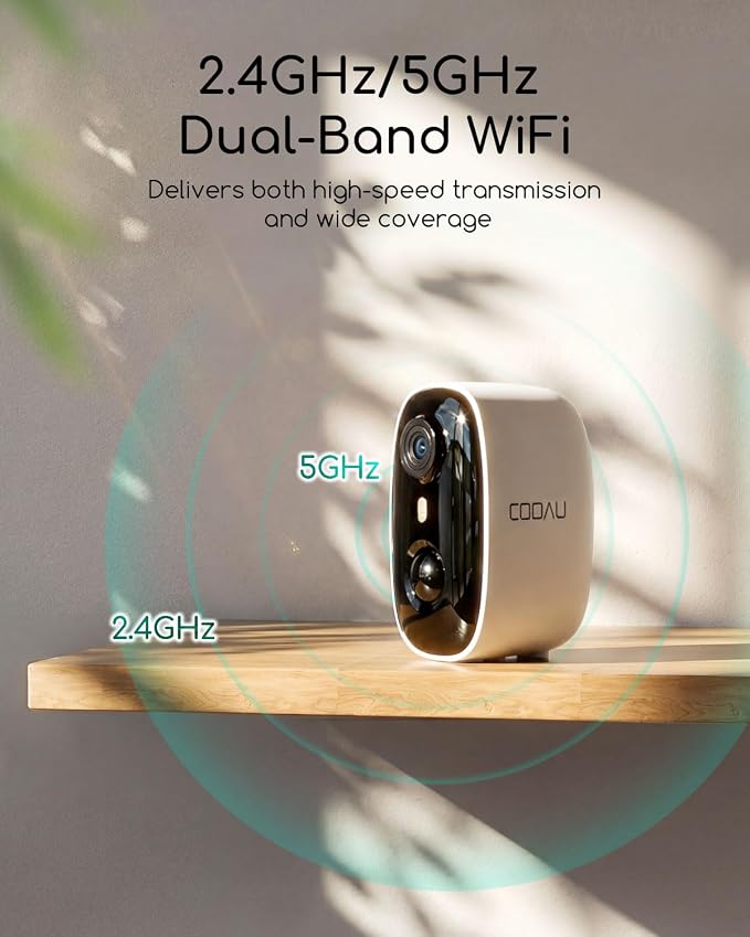 COOAU 4MP Security Cameras Wireless Outdoor​​, Faster Charging Solar Powered - Image 4