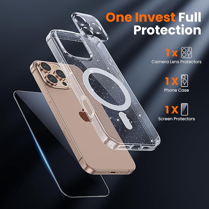 toushion 3 in 1 for iPhone 16 Pro Case Clear, Not Yellowing, Screen Protector*1 - Image 3