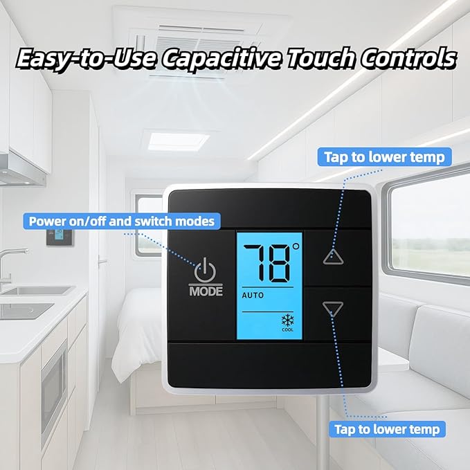 RV Thermostat Compatible with Dometic 3316250.712, 3-Wire Single Zone Control - Image 7