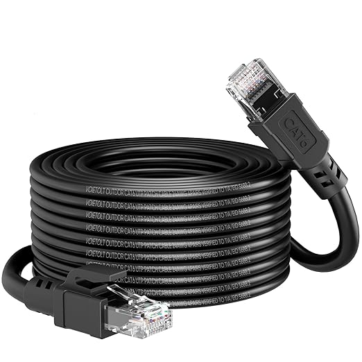 Cat 6 Outdoor Ethernet Cable 9 ft, 24AWG 10Gbps High Speed Cat6 Ethernet Cable by EthernetCable