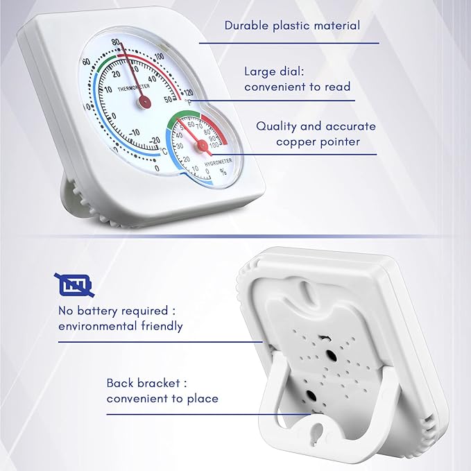 Kathfly 6 Pcs Indoor Thermometer and Humidity Gauge Indoor Mini Thermometer - Image 3