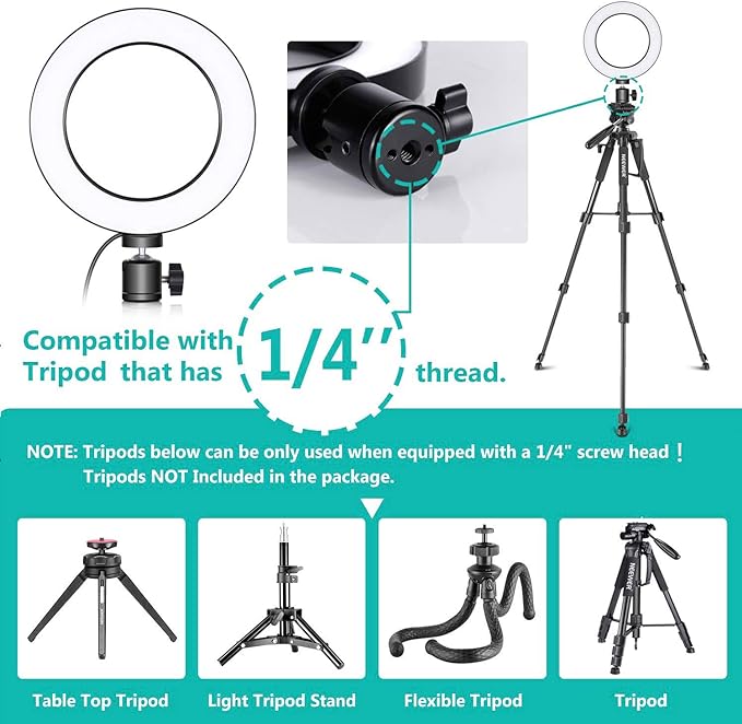 Ring Light OEBLD Dimmable with 3 Light Modes & 10 Brightness Level LED Ring - Image 5