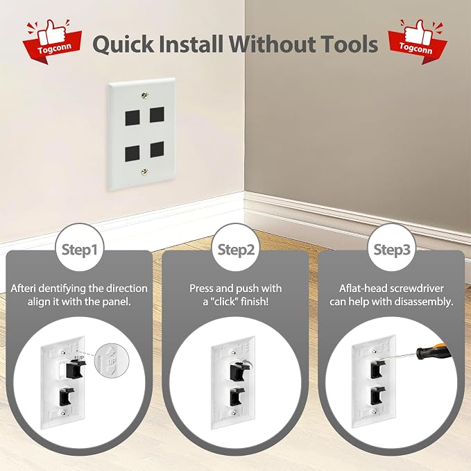 50-Pack Blank Keystone Jack Insert - Image 5