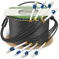 200 Meters 4 Core Industrial TPU LC to LC Outdoor Armored Fiber Optic Cable by YUTIANHOME
