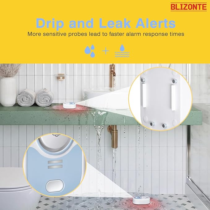 Water Leak Detector 10 Pack, 5-Year Battery Life, Water Alarm - Image 5