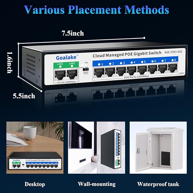 Goalake 8 Ports Gigabit PoE Switch - Image 7