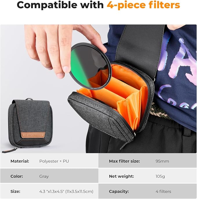 K&F CONCEPT 82mm Magnetic CPL+ND8+ND64+Magnetic Basic Ring+Lens Cap Camera Lens - Image 4