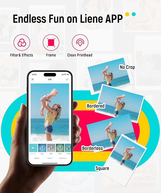 Liene Pearl K100 2x3” Photo Printer, Mini Instant Portable Color Picture - Image 8