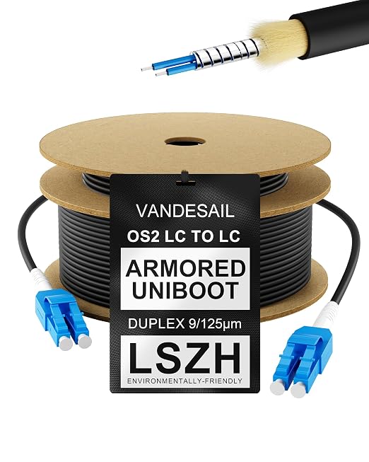 80M Uniboot LC to LC Single Mode Fiber Patch Cable，OS2 Outdoor Fiber Optical by VANDESAIL