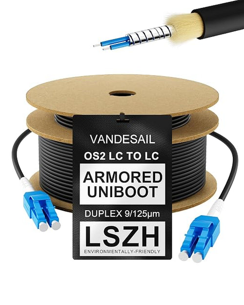 100M Uniboot LC to LC Single Mode Fiber Patch Cable，OS2 Outdoor Armored Fiber by VANDESAIL