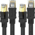 Senetem Cat 8 Ethernet Cable 6FT 2 Pack, High Speed 40Gbps 2000Mhz Flat by Senetem
