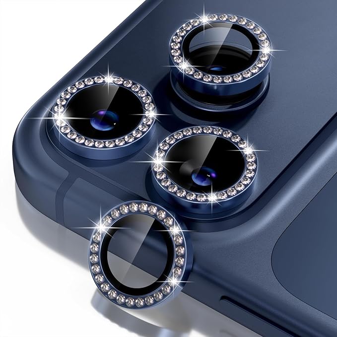 Misea Compatible for iPhone 17 Pro/iPhone 17 Pro Max Camera Lens Protector Bling by Misea
