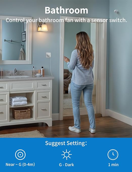 2 Pack Wireless Motion Sensor Outlet, Plug-in PIR Infrared Motion Activated - Image 4