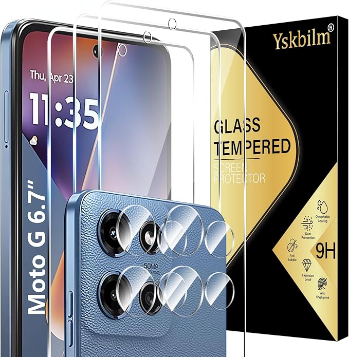 Designed for Motorola Moto G 5G 2025 Tempered Glass Screen Protector + Camera by Unknown