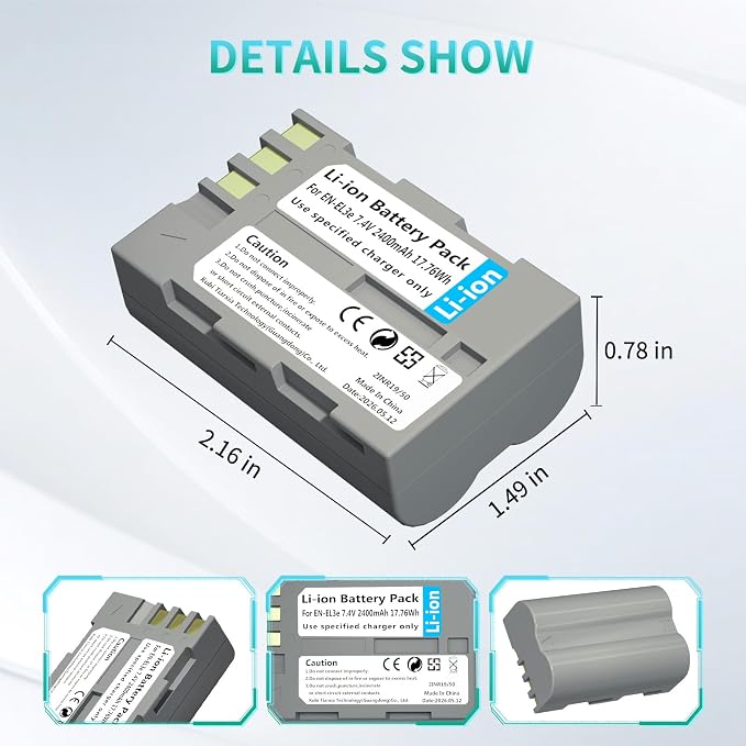LP EN-EL3e Battery Pack, Compatible - Image 4