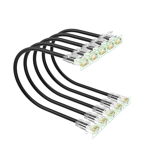 Cat 6 Patch Cables 2 feet, Slim Cat6a Ethernet Patch Cable 10Gbps 550Mhz by Unknown