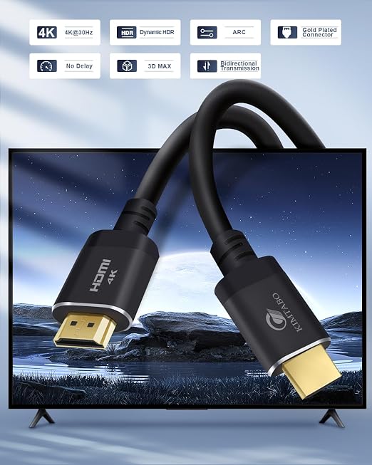 25 ft HDMI Cable 4K, High Speed Long HDMI Cables Support 4K 30Hz 2K 1080p 3D ARC - Image 2