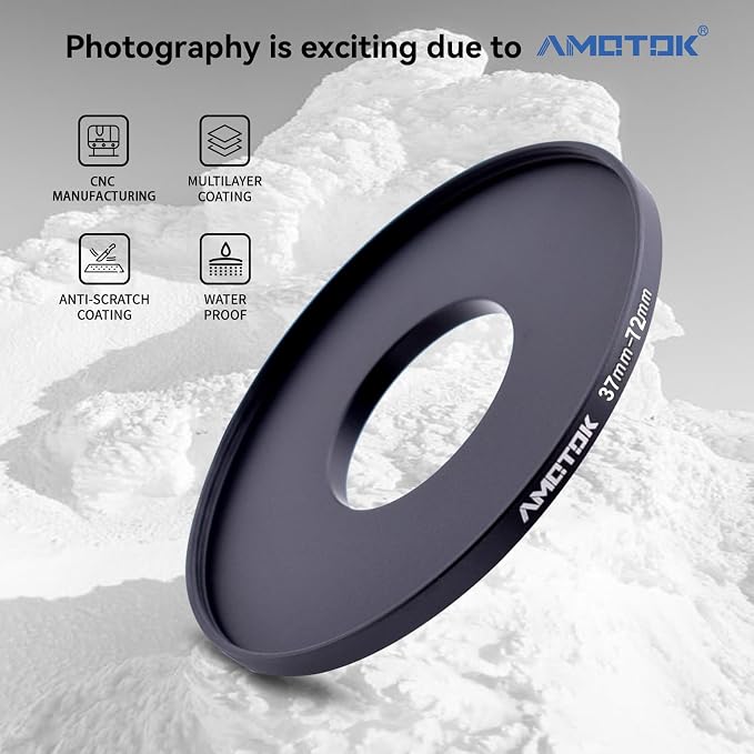 37mm Lens to 72mm Camera Lens Adapter, 37mm to 72mm Filter Step-up Ring Adapter - Image 2