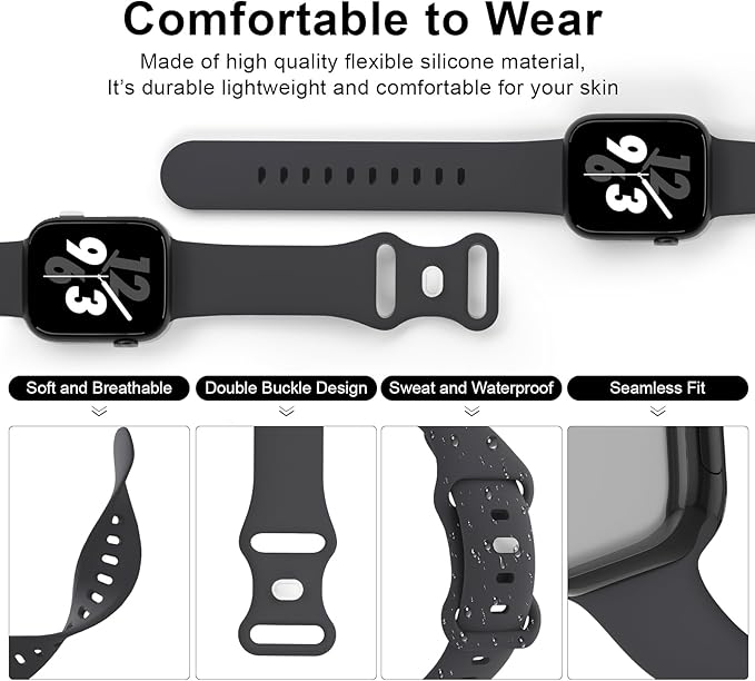 Sport Band Compatible with Apple Watch 38mm 40mm 41mm 42mm 44mm 45mm 46mm 49mm - Image 3