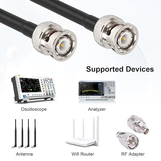MOOKEERF 100FT RG58 50 ohm BNC Male to Male Coax Cable - Image 5