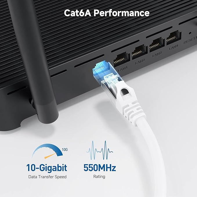 Cable Matters 10Gbps 5-Pack Snagless Shielded Cat 6A Ethernet Cable - 7ft - Image 3
