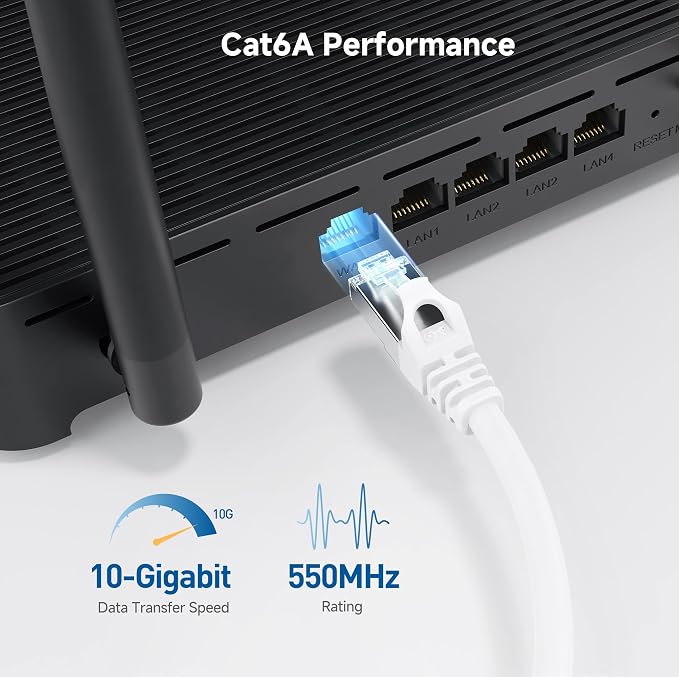 Cable Matters 10Gbps 5-Pack Snagless Short Shielded Cat 6A Ethernet Cable - 3ft - Image 2