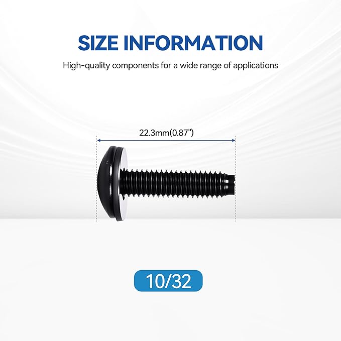 60-Pack Rack Screws 10/32 with Nylon Washers - Image 2