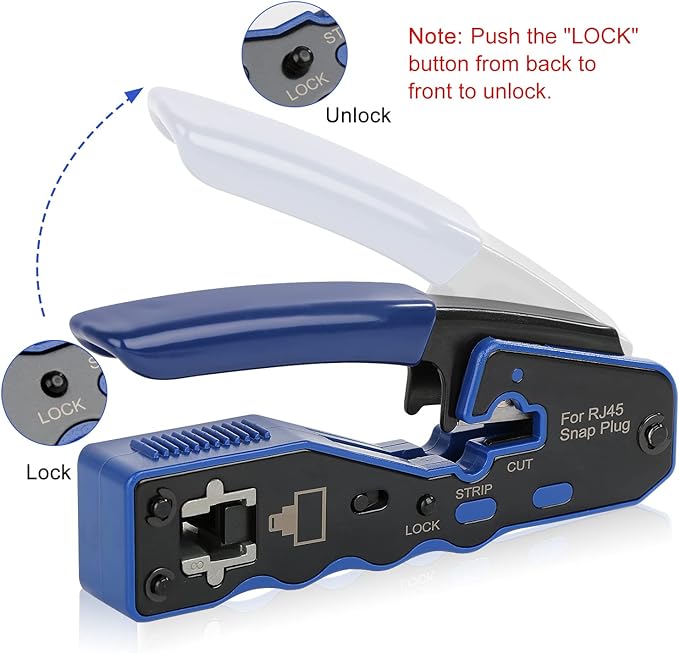 RJ45 Crimp Tool Kit Pass Thru Ethernet Crimper - Image 6