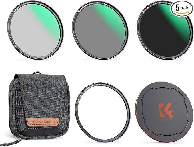 K&F CONCEPT 77mm Magnetic CPL+ND8+ND64+Magnetic Basic Ring+Lens Cap Camera Lens by KFCONCEPT