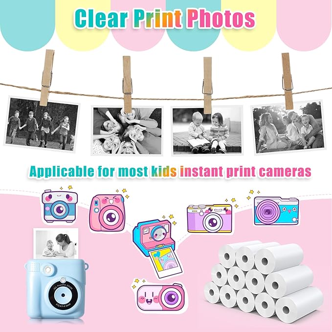 12 Rolls Instant Print Camera for Kids Refill Print Paper - Image 4