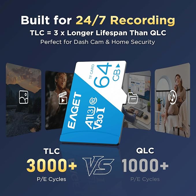 EAGET 1-Pack 64GB TF Memory Card Up to 100MB/s Read 60MB/s Write - Image 5