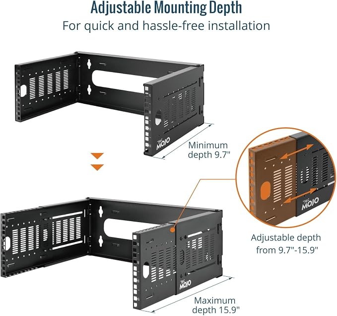 Tecmojo 6U Wall Mount Network Rack, Fits Shallow IT Equipments, 110 lbs Capacity - Image 4
