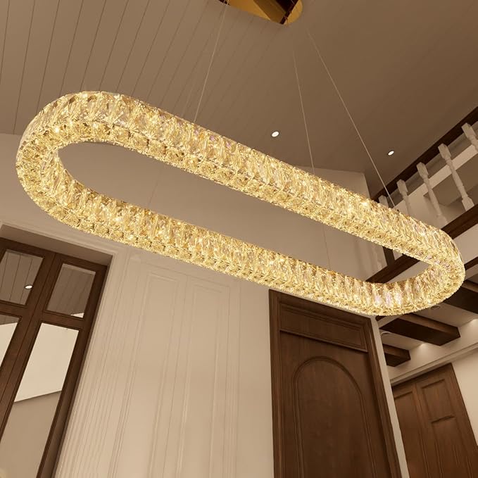 HAIXIANG Modern Crystal Chandelier Dimmable LED Long Chandeliers - Image 7