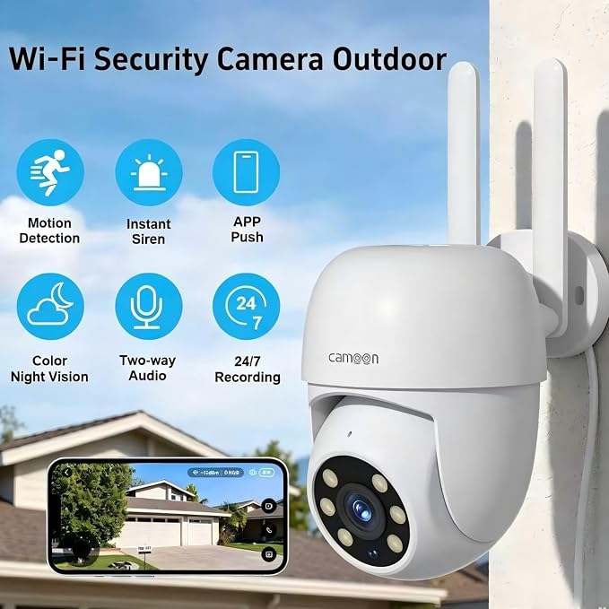 WiFi Security Camera Outdoor Wired, 2.4/5GHz Wi-Fi Camera - Image 5